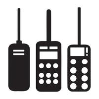Diverse Communication Devices in Silhouette Design vector