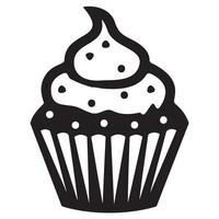 Delicious Cupcake Icon with Creamy Frosting and Sprinkles vector