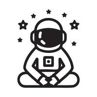 Astronaut Meditating in Space with Stars vector