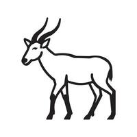 Simple Line Art of a Goat with Horns vector
