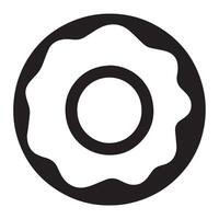 Simple Icon of a Doughnut Shape in Black and White vector