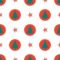 christmas tree and star pattern on a white background vector