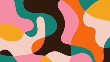 Fun colorful abstract background in doodle style. Simple playful design with hand drawn overlay shapes vector