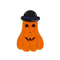 Pumpkin Halloween isolated. A pumpkin with a hat without a background. illustration vector