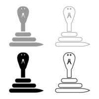 Cobra twisted set icon grey black color illustration image solid fill outline contour line thin flat style vector