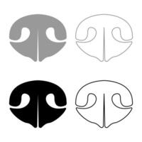 The dog's mouth puppy pet concept veterinary doggy set icon grey black color illustration image solid fill outline contour line thin flat style vector