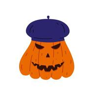 Pumpkin Halloween isolated. A pumpkin with a hat without a background. illustration vector