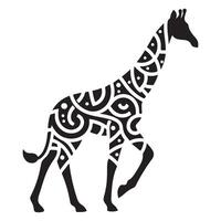 a stylized giraffe silhouette adorned with elegant tribal patterns, blending traditional African art with modern design elements vector