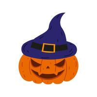 Pumpkin Halloween isolated. A pumpkin with a hat without a background. illustration vector