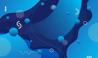 Abstract blue color background. Dynamic shapes composition. vector