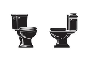Commode Toilet Silhouette Illustration art work vector