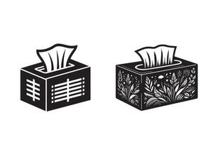 Tissue Box Silhouette Illustration vector