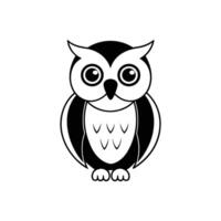 An owl is shown in a black and white drawing vector