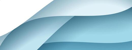 blue and white layered wave paper abstract background vector