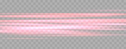 Speed rays, velocity light neon flow, zoom in motion effect, red glow speed lines, colorful light trails, stripes. vector