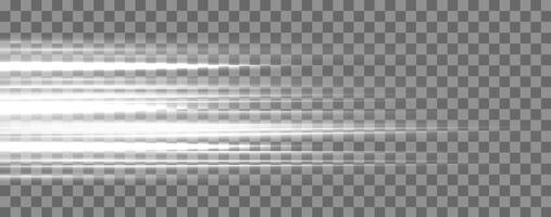 White speed rays, light neon flow, zoom in motion effect, silver glow speed lines, colorful light trails, stripes. vector