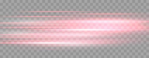 Speed rays, velocity light neon flow, zoom in motion effect, red glow speed lines, colorful light trails, stripes. vector