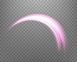 Glowing pink lines. Neon realistic energy speed. Abstract light effect vector