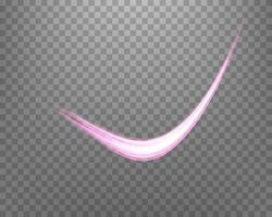 Glowing pink lines. Neon realistic energy speed. Abstract light effect vector