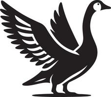 Goose with wings icon. vector