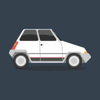 side view white car in flat design vector