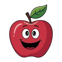 Cartoonish Smiling Apple Illustration Design vector