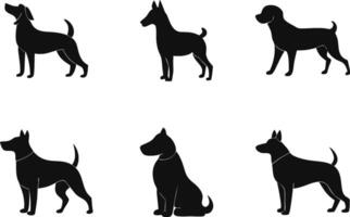 Set of Dog Silhouette illustration with a white background vector