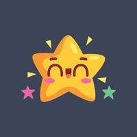 cute smile star character in flat design. vector