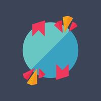 blank circle label in flat design. vector