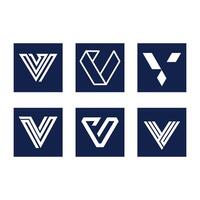 Set Collection of Initial Geometric Line Letter V Monogram Icon Symbol Logo Design vector