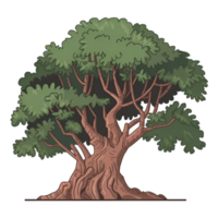 The tree is drawing with simple lines and has a few leaves png