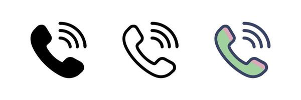 Phone call icon isolated on a white background. Flat-style call icon, perfect for websites, signs, symbols, UI, and logo design. Modern and clean telephone template for versatile use. vector