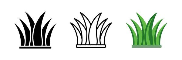 Grass icon set featuring simple and clean designs. Perfect for landscaping, nature, gardening, and eco-related projects. Versatile illustrations for web, apps, and logo design. vector