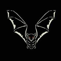 A bat with red eyes on a black background vector