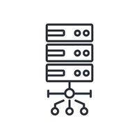 Server icon. .Editable stroke.linear style sign for use web design,logo.Symbol illustration. vector