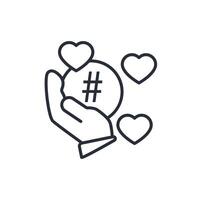 Social media icon. .Editable stroke.linear style sign for use web design,logo.Symbol illustration. vector