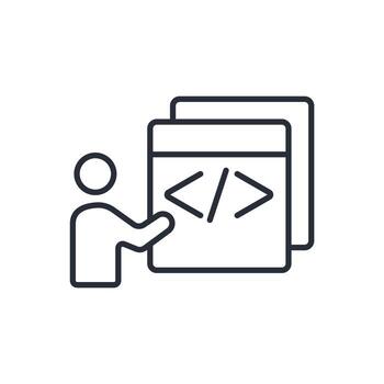 codificación icono. .editable trazo.lineal estilo firmar para utilizar web diseño,logotipo.símbolo ilustración. vector