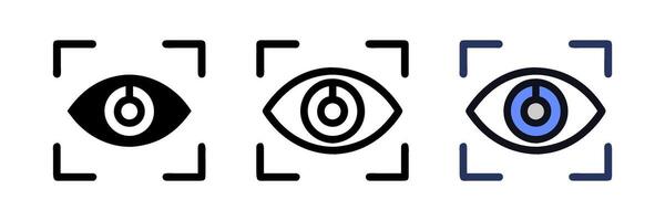 Eye scan icon set for social media, app, and web design. Simple and clean illustration, perfect for biometric security, tech projects, and user interface designs. Modern and minimal style. vector