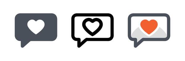Love message concept featuring a speech bubble with a heart, isolated on a blue background. Realistic icon ideal for social media, chat, and web design, perfect for like notifications and messages vector