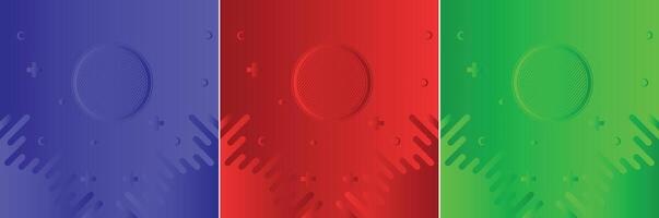 Blue Red Green gradient background. Circle backdrop. Illustration for your graphic design, banner, summer or aqua poster vector