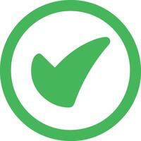 Green check mark and red cross icon set. Circle and square. Tick symbol in green color. vector