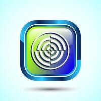 WIFI Icon Design Illustration, Internet Connection Symbol, Wireless and WIFI Sign, Glossy Square Button Design vector