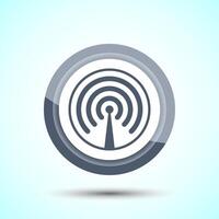 WIFI Icon Design Illustration, Internet Connection Symbol, Wireless and WIFI Sign, Gray Color Button Design vector