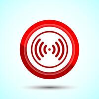 WIFI Icon Design Illustration, Internet Connection Symbol, Wireless and WIFI Sign, Red Color Button Design vector