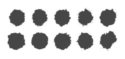 Black ink blots on a white background vector