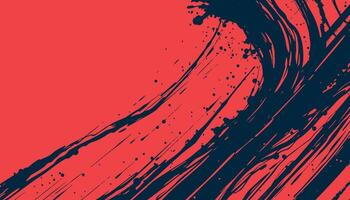 Abstract red and black background with splashes and brush strokes vector