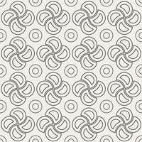 Seamless pattern with editable stroke. Geometric grid with semicircles in propeller shape. Background template, layout. Apply various pattern brushes for any themed design. vector