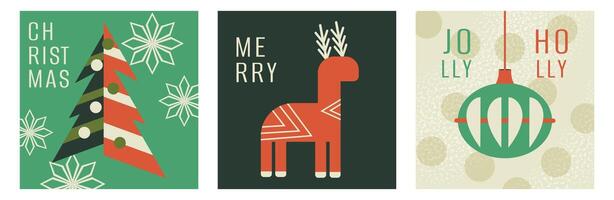 Set of cards and banners. Christmas and New Year. Frame and shape. Element and figures. Neo geometric. Modern trendy design. Hand drawn and doodle. Ornament. Xmas. Cut out. Simple style. 2025. vector
