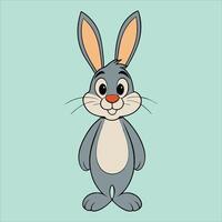 Cartoon rabbit with big ears and a big nose vector