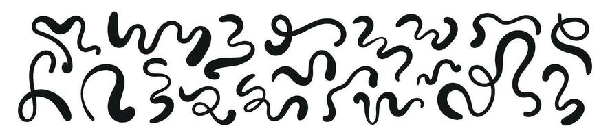 Wavy, fluid pattern with organic shapes. Groovy doodle liquid design. Flat illustration isolated on white background. vector